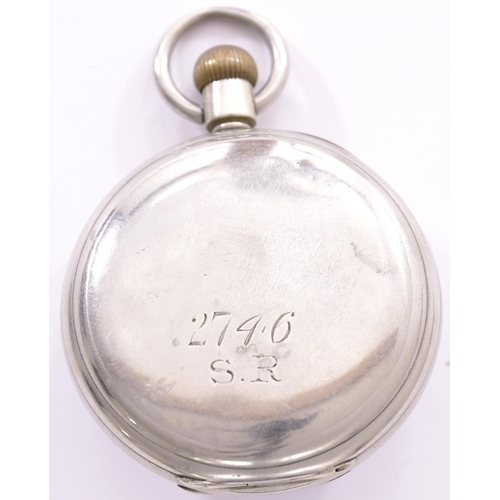 469 - Pocket watch, SECR (very worn), also engraved 2746, SR, Waltham movement, runs when wound.