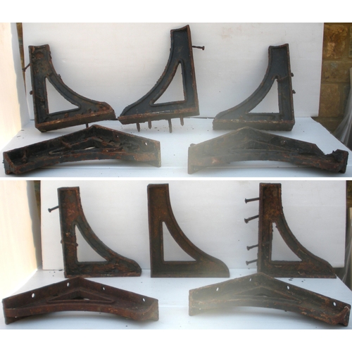 471 - Signal box brackets to support external walkway, believed to be GER, unrestored. (8)