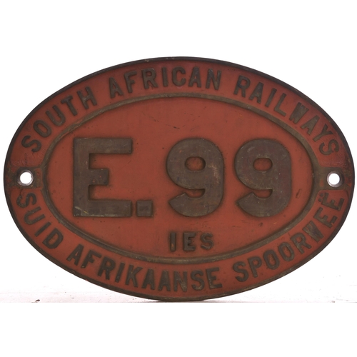 499 - South African cabside SAR, E99, 1ES, cast brass, 20¾