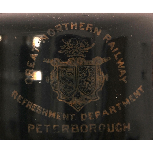 502 - GNR Teapots, Refreshment Dept, Peterborough, coat of arms, also GNR Refreshment Dept. (2)