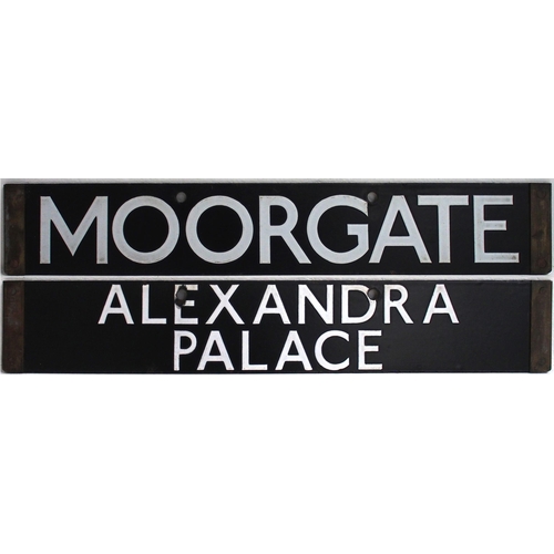 51 - LT cab plate, ALEXANDRA PALACE - MOORGATE, enamel, good condition as per images. (Dispatch by Mailbo... 