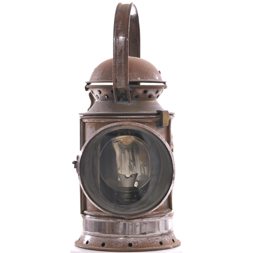 515 - GWR brass collar handlamp, by Polkey, complete, cleaned but unpainted.