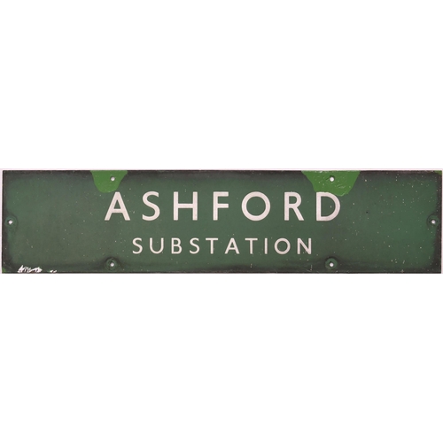 521 - ASHFORD SUB STATION, BR(S) enamel sign, 26