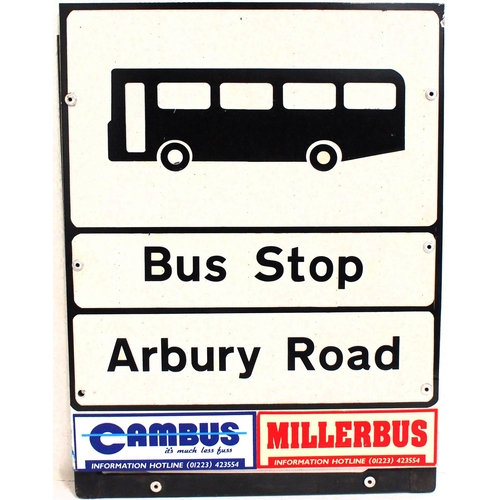 Cambridge Bus Stop sign for Arbury Road, 12"x15½". (Dispatch by