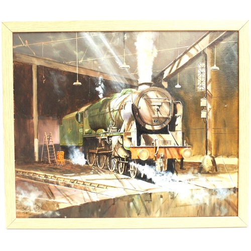 535 - Original oil painting on canvas, London Midland & Scottish Railway 45525 