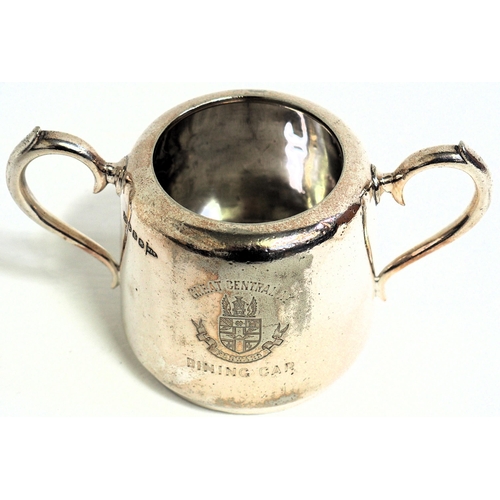 6 - GCR Dining Cars silver plated sugar bowl by Walker & Hall,  prominently displaying the company's coa... 
