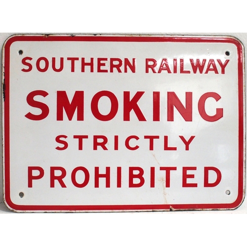 63 - SR, NO SMOKING, enamel notice, 16½