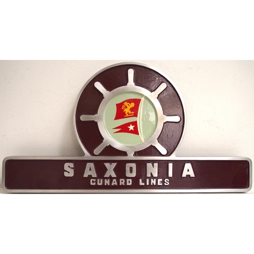 70 - Reproduction Class 40 nameplate, SAXONIA, cast alloy with painted flag, the rear bosses tapped to th... 