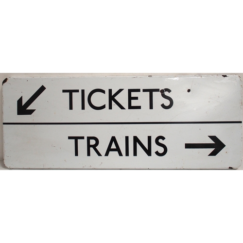 73 - London Transport flanged enamel notice, TICKETS / TRAINS, 35½