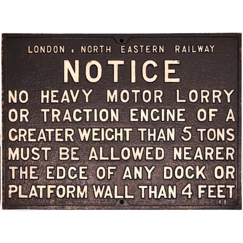 81 - LNER Loading Bay sign, 0.8 pattern, cast iron, 31½