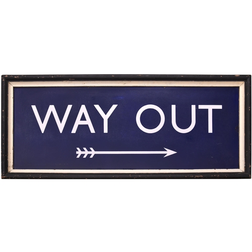 83 - LNER sign, WAY OUT, enamel within original wooden frame, minor marks, one small edge chip, overall 4... 