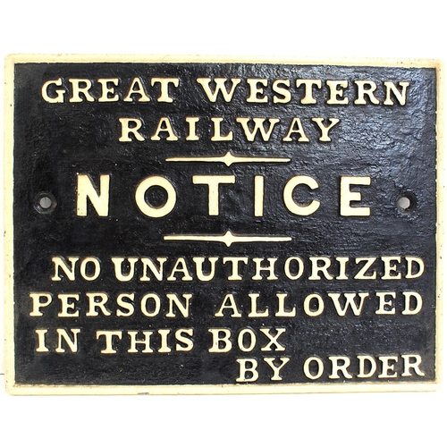 9 - GWR signal box doorplate, cast iron, the front repainted; U75 cast in the back. (Dispatch by Mailbox... 