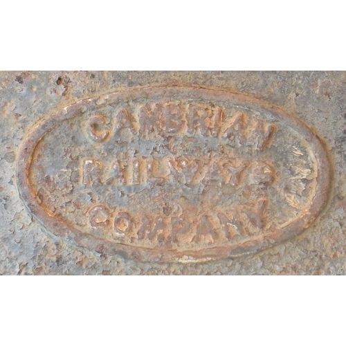 90 - Cambrian Railways fender, cast iron, length 30