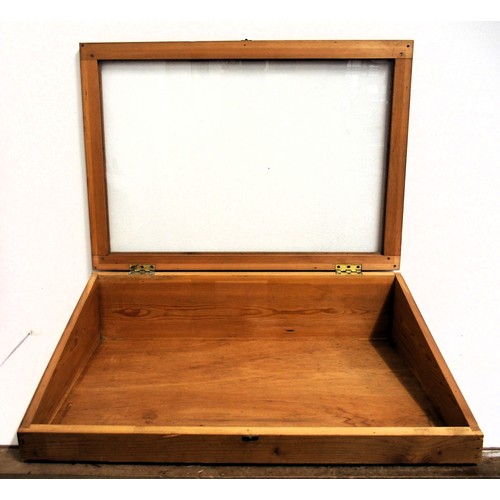 566 - Display case, sloping front, lifting lid, 25