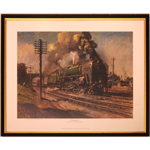 608 - Cuneo framed prints, PORT LINE (fade), Evening Star, both 30½