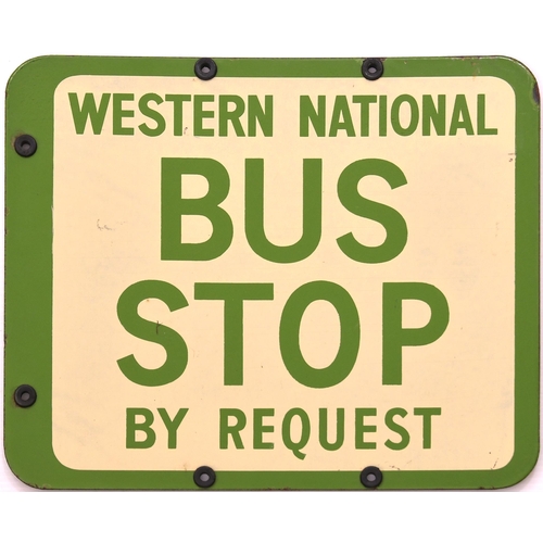 619 - Western National Request Bus Stop sign, enamel, 12¾