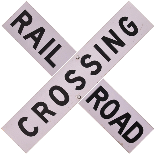 622 - RAILROAD CROSSING, American reflective sign, alloy, two sections, each 48