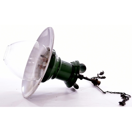 624 - SR Sugg type gas lamp, with globe, chains, etc, 12