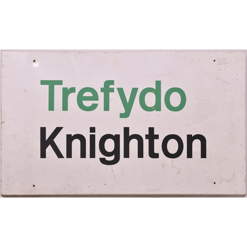 645 - TREFYDO, KNIGHTON, BR station sign, screen printed, 37½