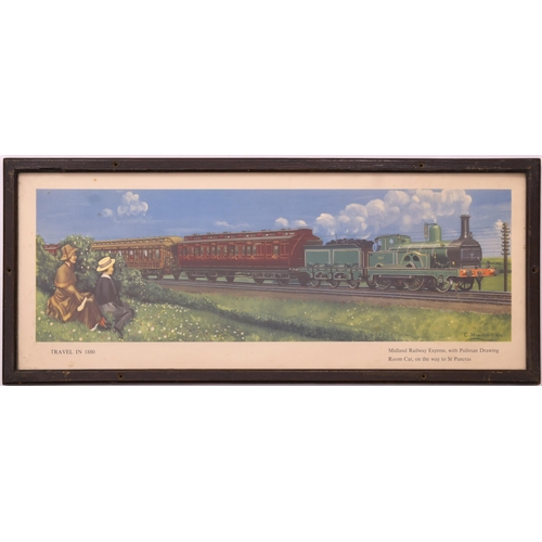 647 - Hamilton Ellis carriage prints, 1865, SHUGBOROUGH TUNNEL + 1880, MIDLAND PULLMAN EXPRESS, original f... 