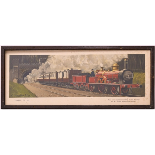 647 - Hamilton Ellis carriage prints, 1865, SHUGBOROUGH TUNNEL + 1880, MIDLAND PULLMAN EXPRESS, original f... 