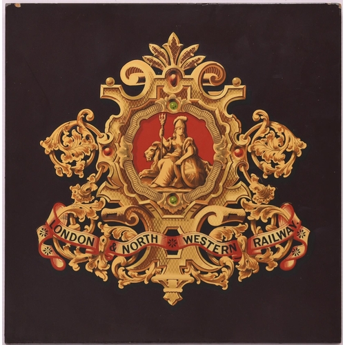 649 - LNWR coats of arms, mounted, 11½