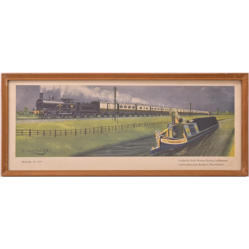 651 - Carriage prints, by Hamilton Ellis, WATFORD HIGH STREET, BRINKLOW, SANDBACH, L&BR MAIL, modern frame... 