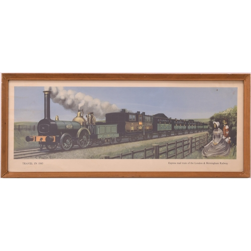 651 - Carriage prints, by Hamilton Ellis, WATFORD HIGH STREET, BRINKLOW, SANDBACH, L&BR MAIL, modern frame... 