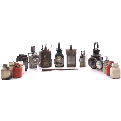 658 - Variety of lamps and insulators, etc, as shown, condition varies.