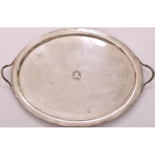 662 - Large tray, Exchange Station Hotel, Liverpool, silver plate, 27½