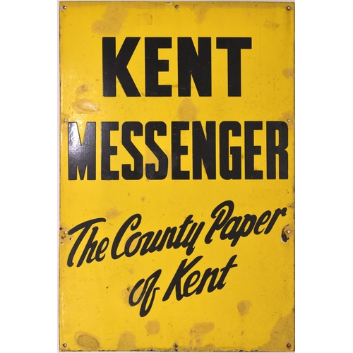 663 - Enamel advert, KENT MESSENGER, The County Paper of Kent, 20