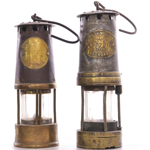 677 - Miners lamps, by Thomas & Williams, Aberdare and Protector Lamp Co. (2)