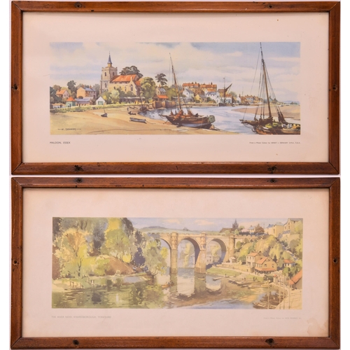 692 - Carriage prints, KNARESBOROUGH, by Merriott, faded, and MALDON, by Denham, original frames. (2)