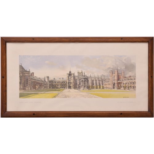 698 - Carriage prints, HARWICH, by King, TRINITY GREAT COURT, by Cowern, framed in the original style. (2)