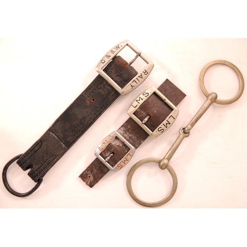 716 - Carthorse buckle, G&SW RAILY, two similar LMS, etc. (3)