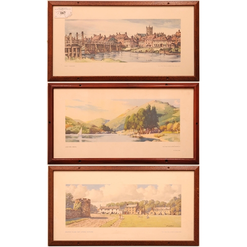 721 - Carriage prints, SELBY, by Kenneth Steel, + DIRLETON VILLAGE, by John Aitken, + LOCH ECK, by Frank S... 