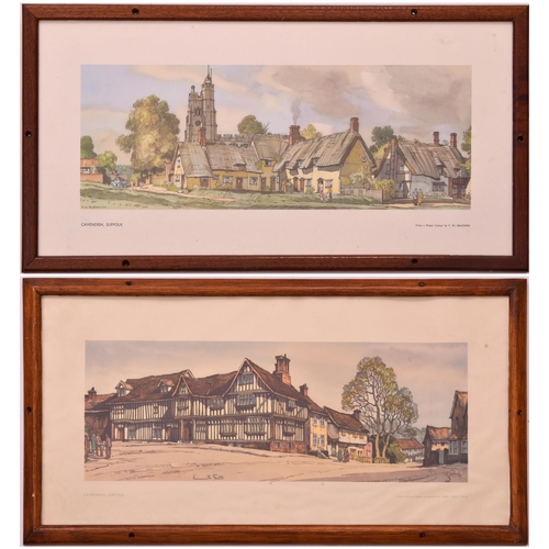 724 - Carriage prints, LAVENHAM, by Steel, border defects + CAVANDISH, by Baldwin, both framed in the orig... 