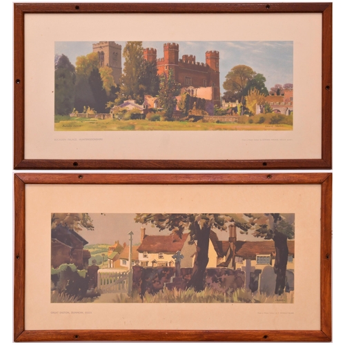 726 - Carriage prints, GT EASTON, by Blake, slightly faded, original frame, + BUCKDEN PALACE, by Walker, f... 