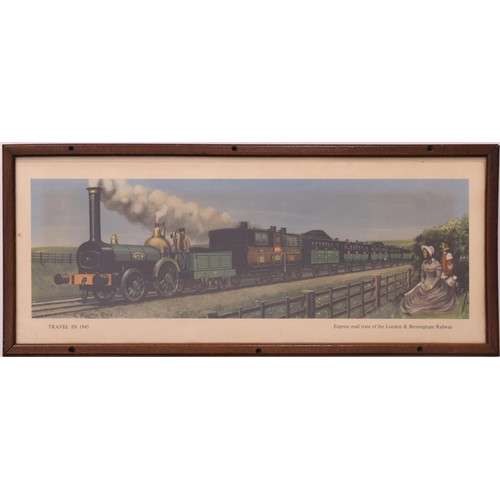 729 - LMS carriage prints, NEVIN BAY, original frame, PORT ERIN, modern frame, both sepia + TRAVEL IN 1845... 