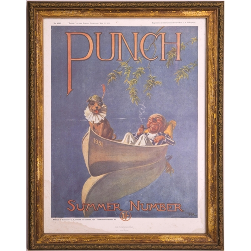 731 - BR poster, Sale Of Wood Blocks, framed Punch posters 1930s, 19½