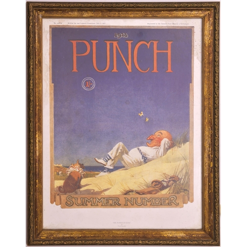 731 - BR poster, Sale Of Wood Blocks, framed Punch posters 1930s, 19½