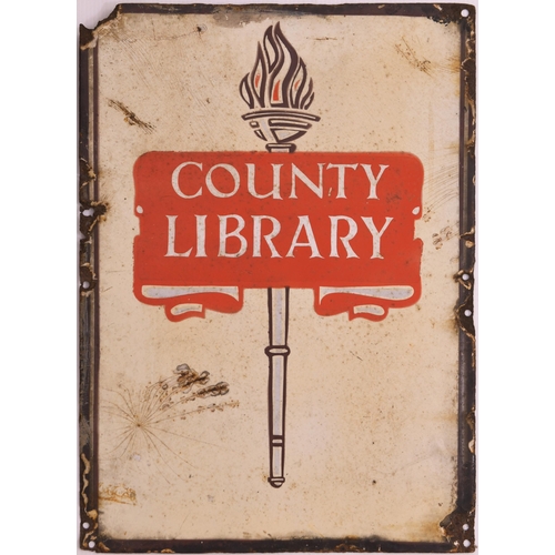 762 - Enamel signs, COUNTY LIBRARY, each 13