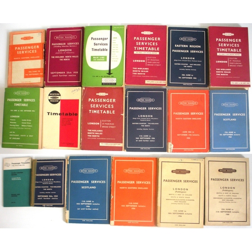 790 - Timetables, BR regional, 1950s/early 1960s, as shown, condition varies.