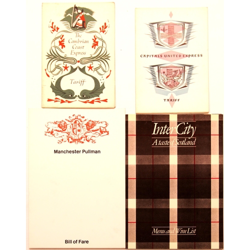 797 - Menus, Pembroke Coast Express, Cambrian Coast Express, Capitals United Express, Manchester Pullman, ... 