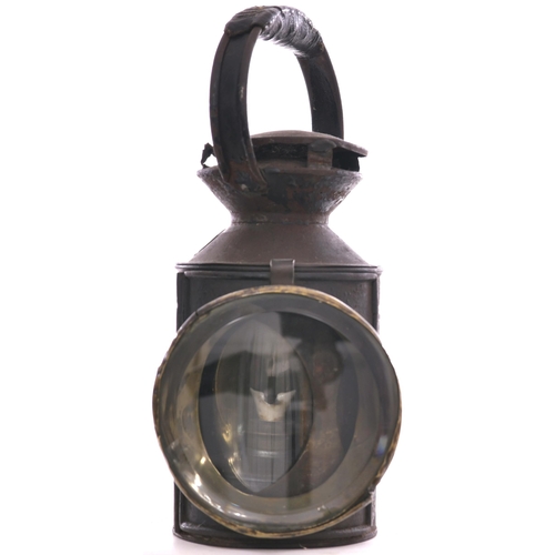 814 - Midland Railway handlamp, complete with interior and MR brass plates, the top cap loose, original co... 