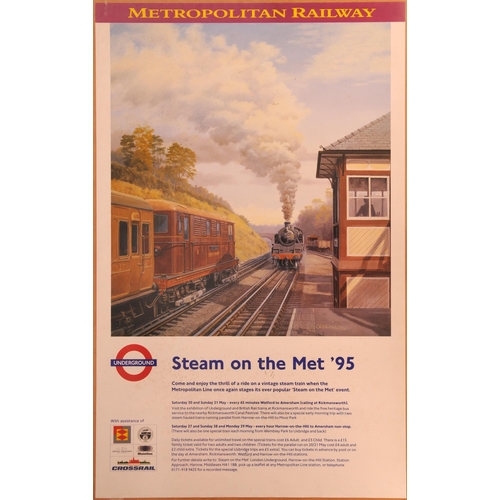 818 - Double royal poster, STEAM ON THE MET, a fine view of Met Electric Loco No 5 and standard tank loco ... 