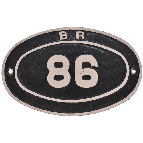 826 - Bridgeplate, BR, 86 + three D wagonplates, as shown. (4)