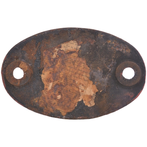 829 - Shedplate, 81A, brown paint to edge rim where it was on a door which was painted, otherwise original... 