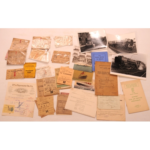 832 - Wagon labels, paperwork and photographs, a good variety, as shown.