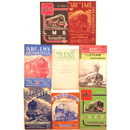 852 - Ian Allen ABCs, regional, unmarked except for LNER June 1945 and 1947. (8)